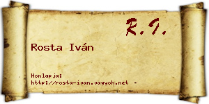 Rosta Iván névjegykártya